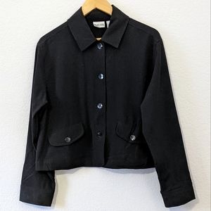 Chico's Button Down Blazer / Jacket, Black, Large
